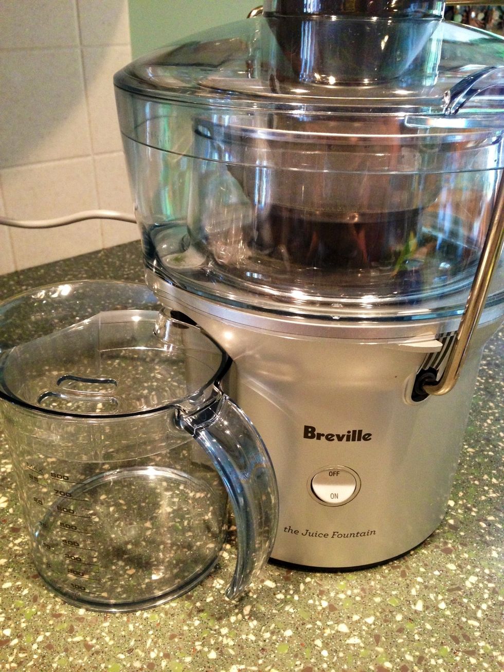 Get out your preferred juicer! (I love the Breville Juice Fountain) Works great! Separates fiber! Reasonable price on Amazon! Also...an easy clean up\ud83d\udc4d(dishwasher safe)!