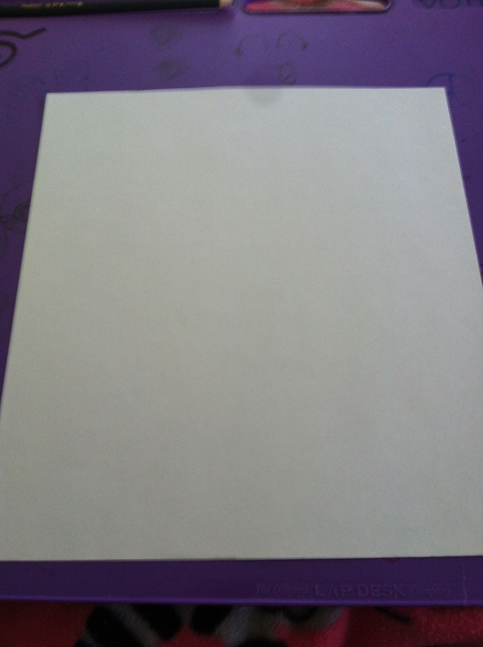 Get out your white paper. (Actually you can pick whatever color you want your bunny to be, I picked a classic white)