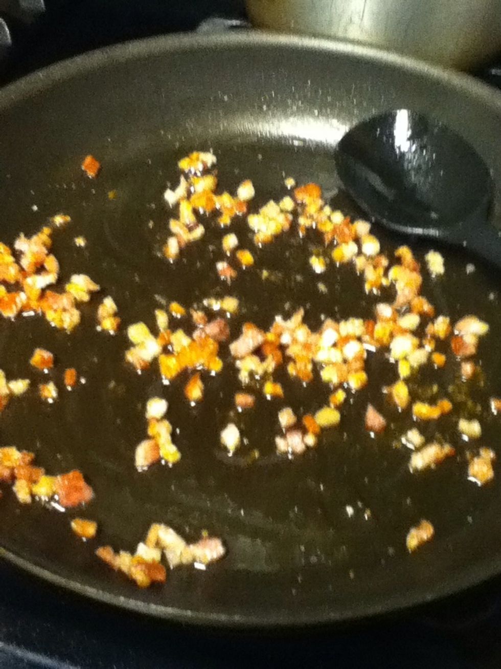 Get pancetta all nice and brown