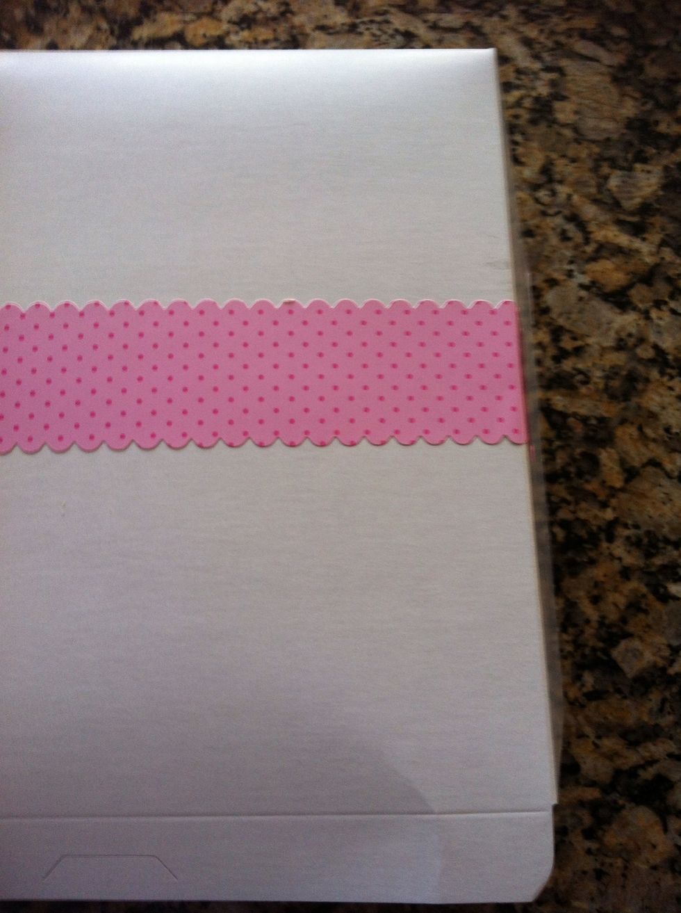 Get some cute border (also found in the scrapbook ing section of craft store) it's a sticker and place on there.