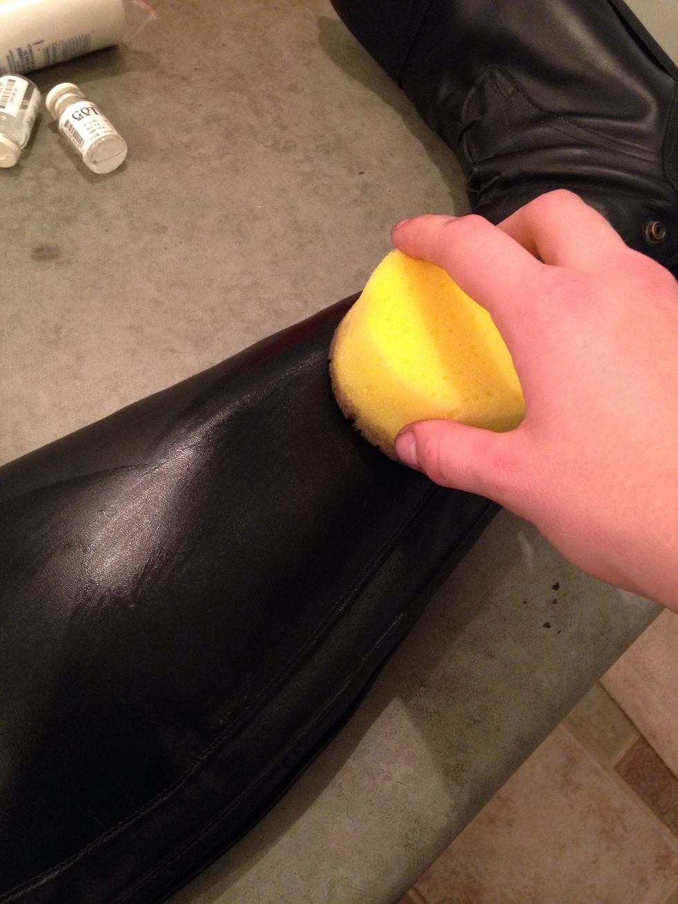 Get some more Lexol on a sponge and do an overall rub.