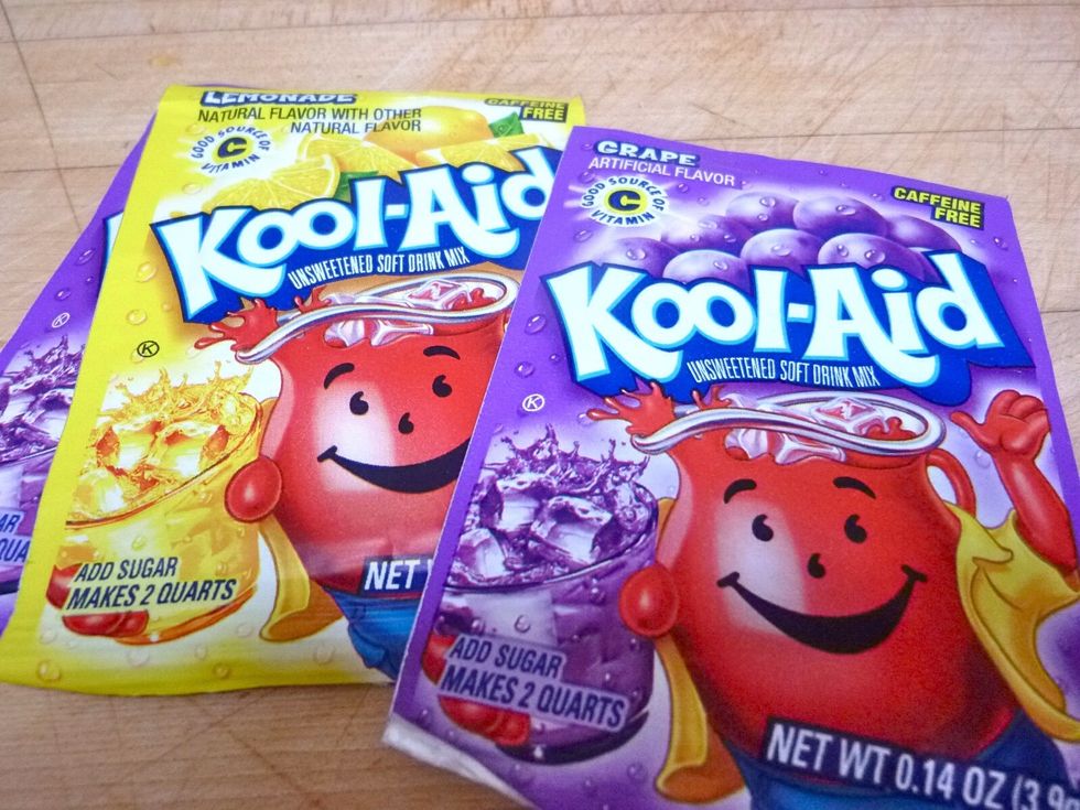 Get some sugar free koolaid packets! Red works best. And it also works best with lighter hair, but works on brunettes too. I'm not sure about black hair.