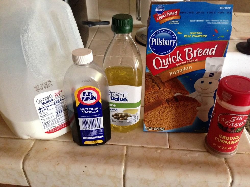 Get supplies ready! The cinnamon(powder) got cut out sorry!