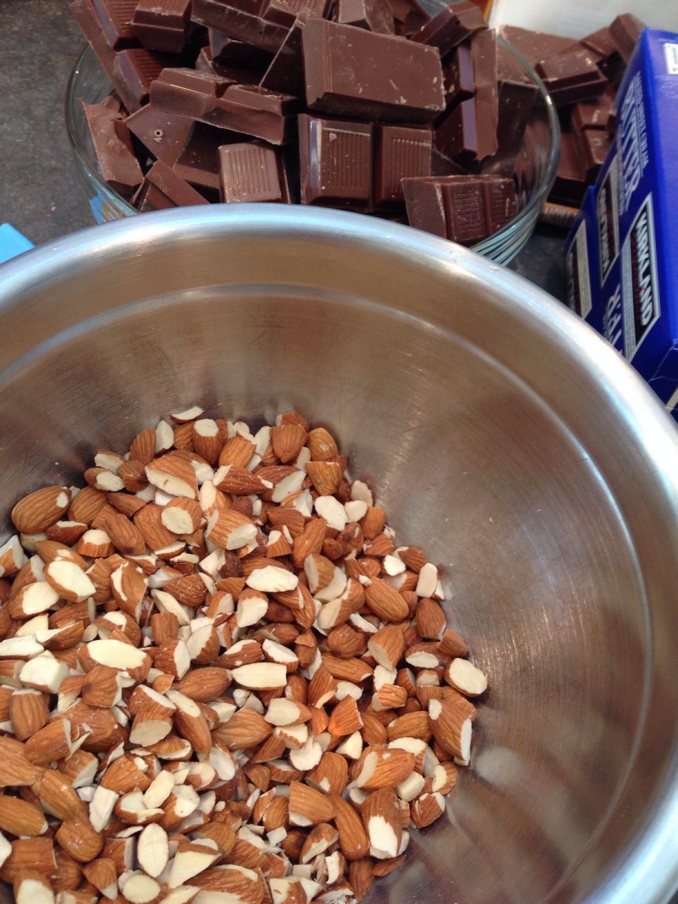 Get the 1 cup of chopped almonds at the ready!