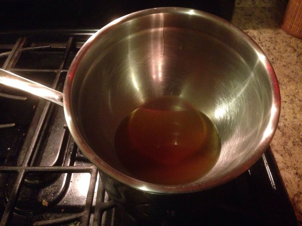 Get the beeswax melting in a double boiler.