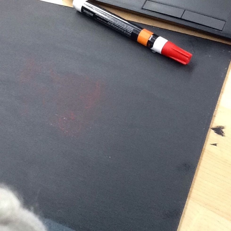 Get the color of paint pen that your are going to color your picture