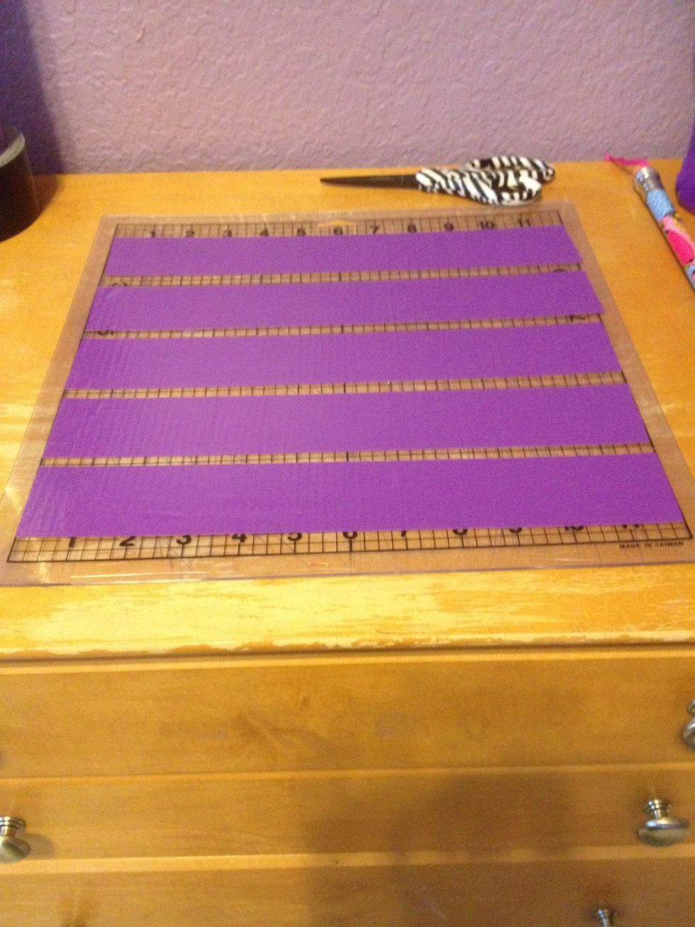 Get the color of the top and cut 5 12 inch pieces