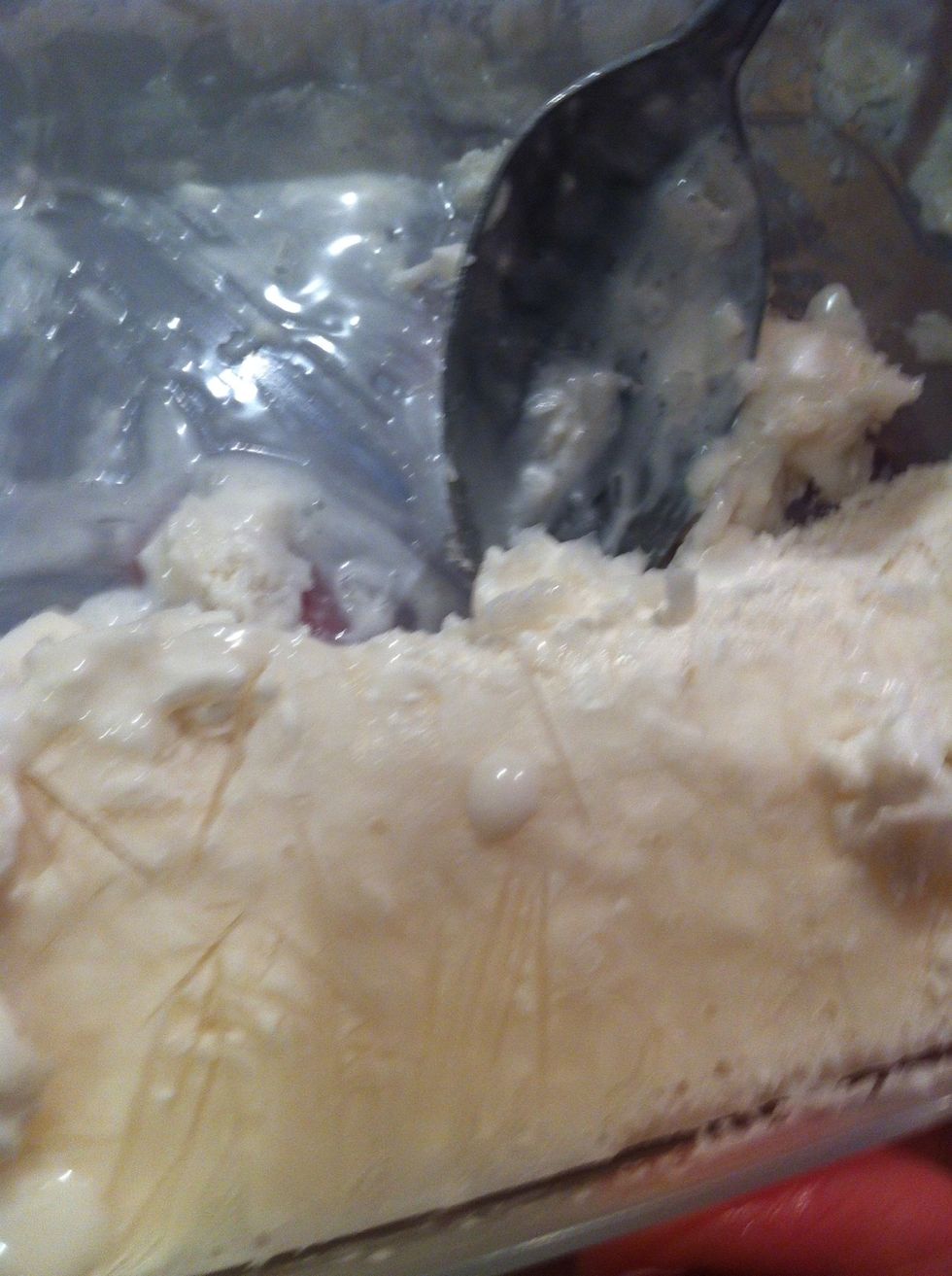 Get the frozen coconut milk and put it in