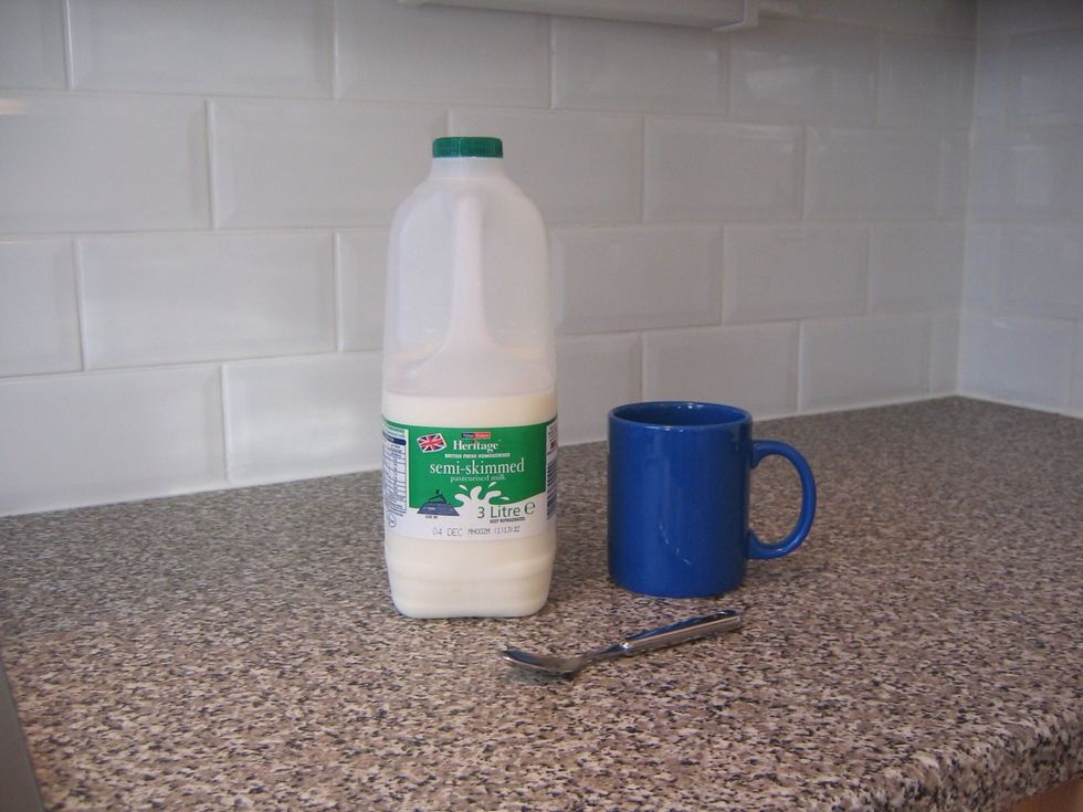 Get the milk from the fridge.