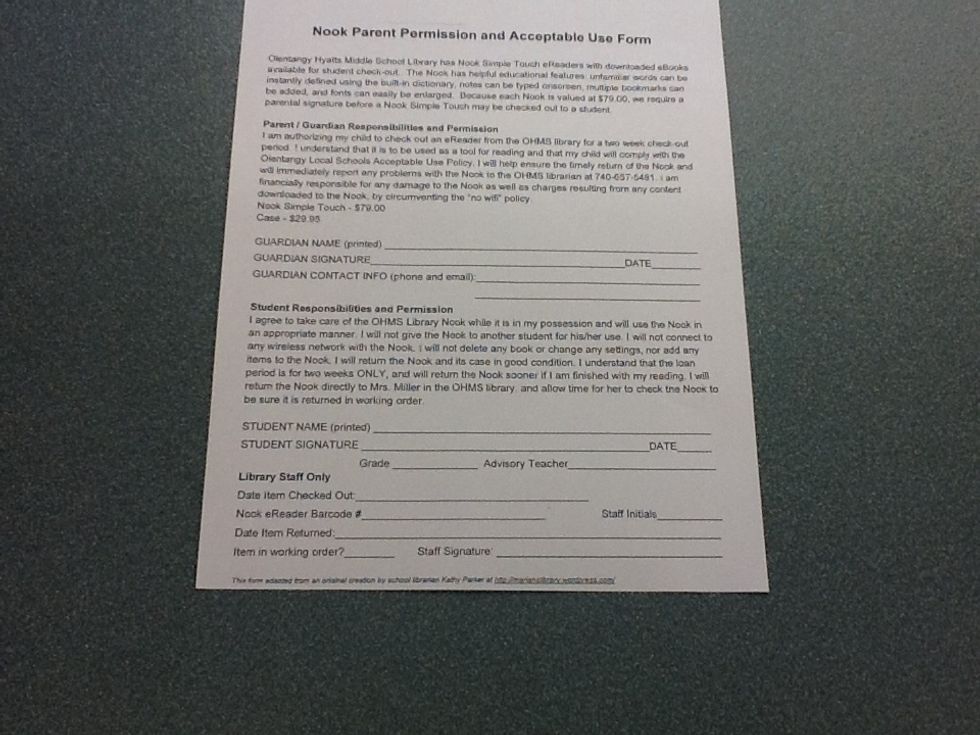 Get the permission and acceptable use form from the library.