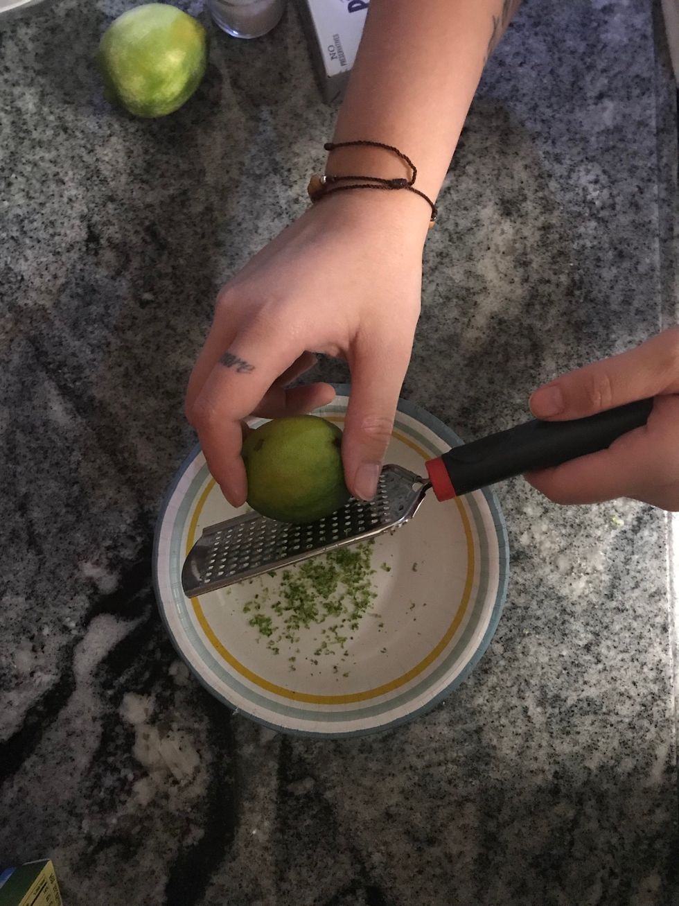 Get the zest of 2 limes