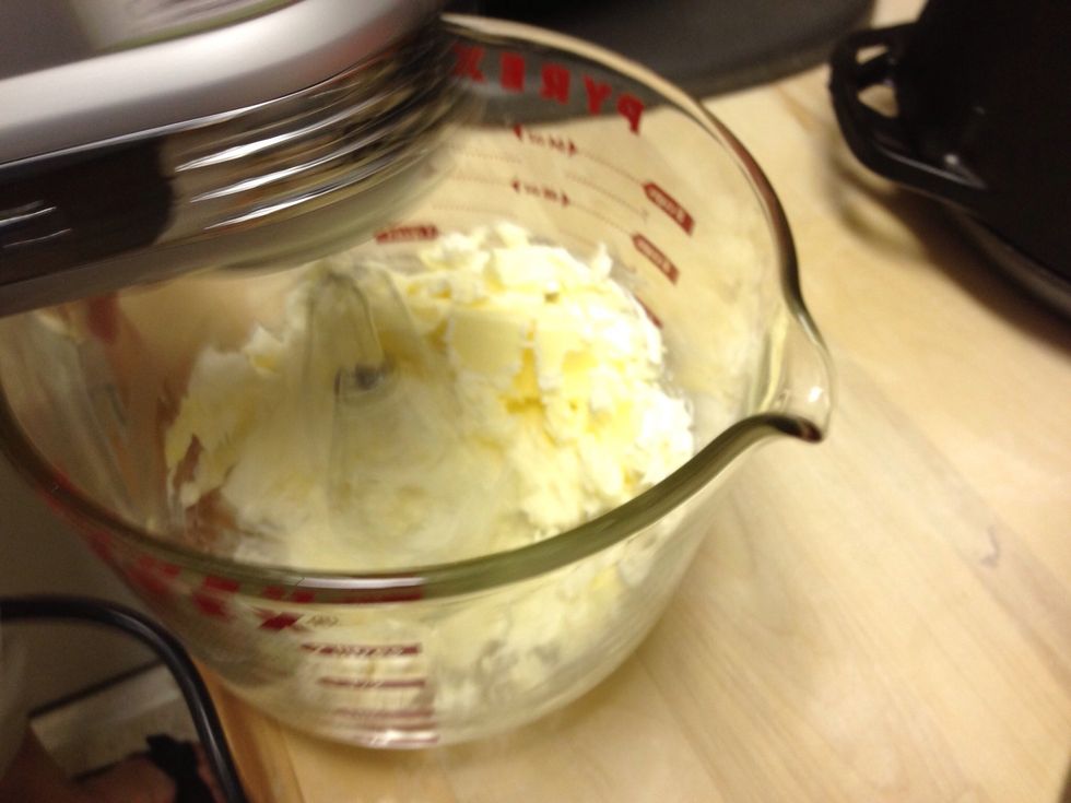Get them nice and airy - a hand mixer works well, here.