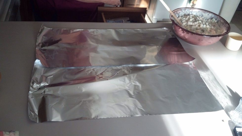 Get tin foil to place cookies on.