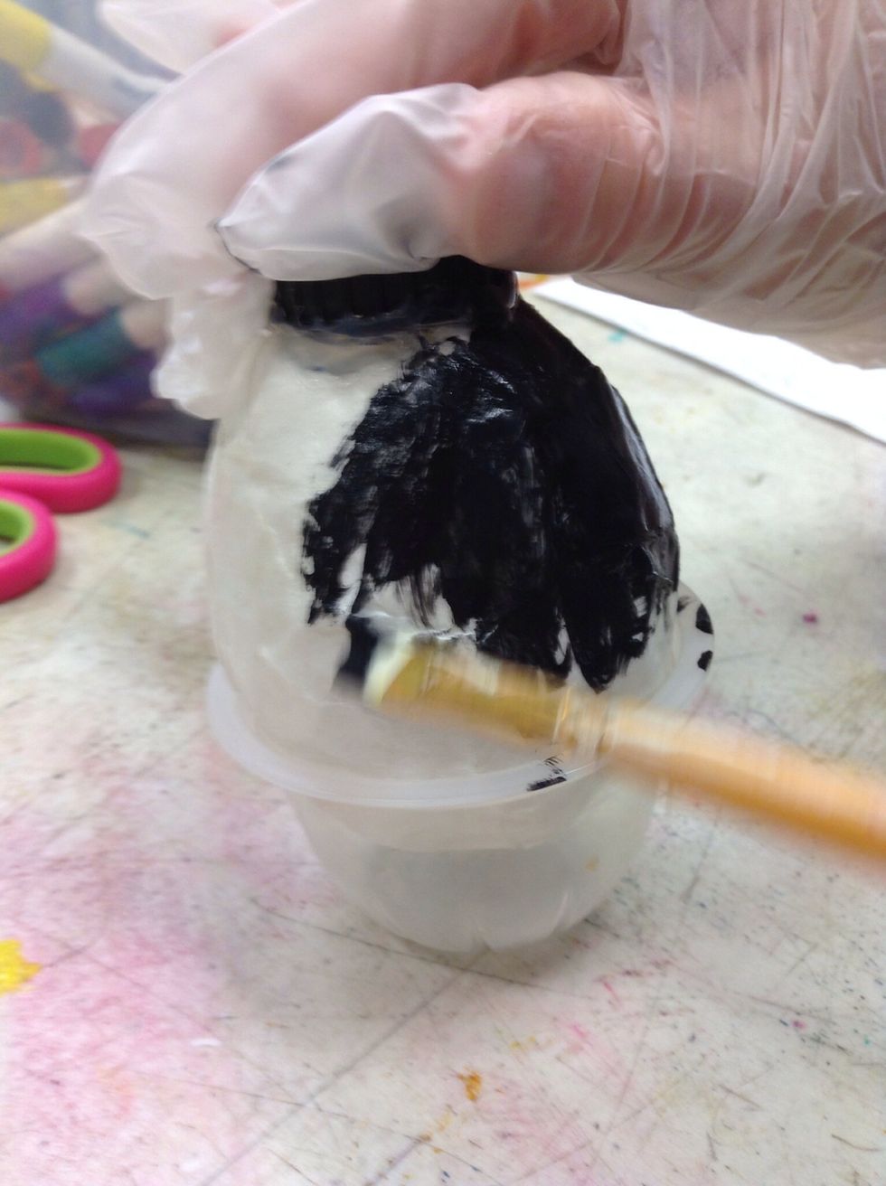 Get to painting! Take your time! Talk about spiders and stuff with everyone! Wait for the top half to dry then flip over and paint the bottom.