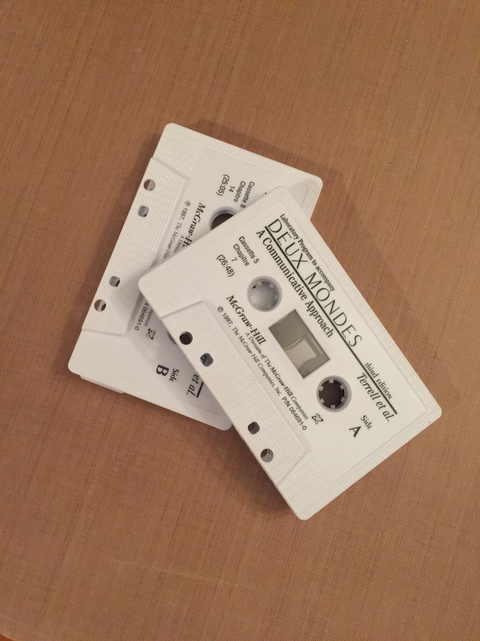 Get two cassette tapes. One for the front cover and one for the back.