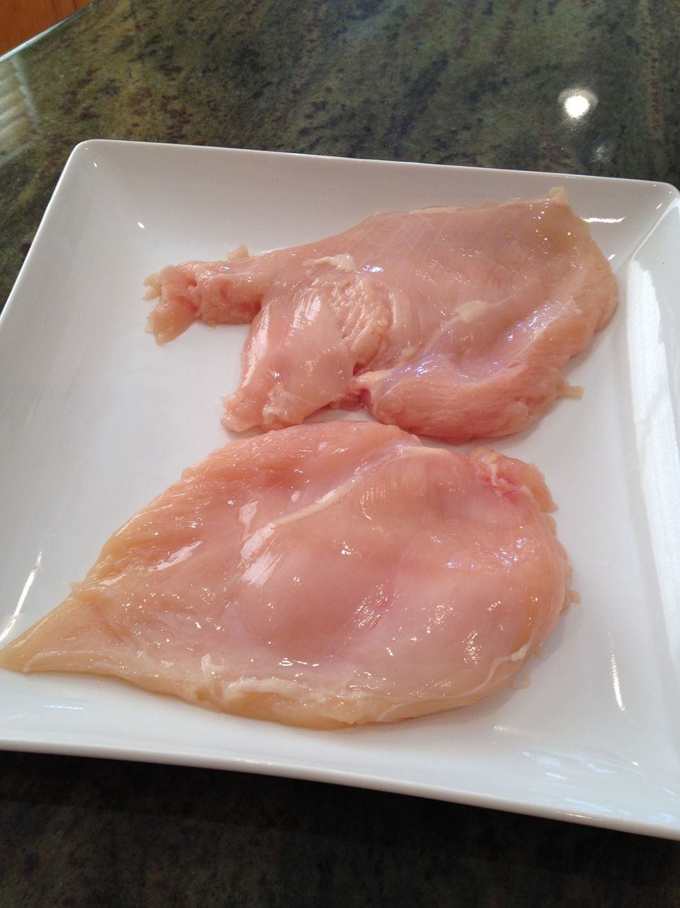 Get two chicken breasts.