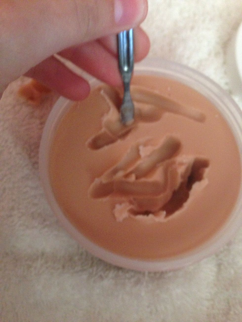 Get two small clumps of scar wax