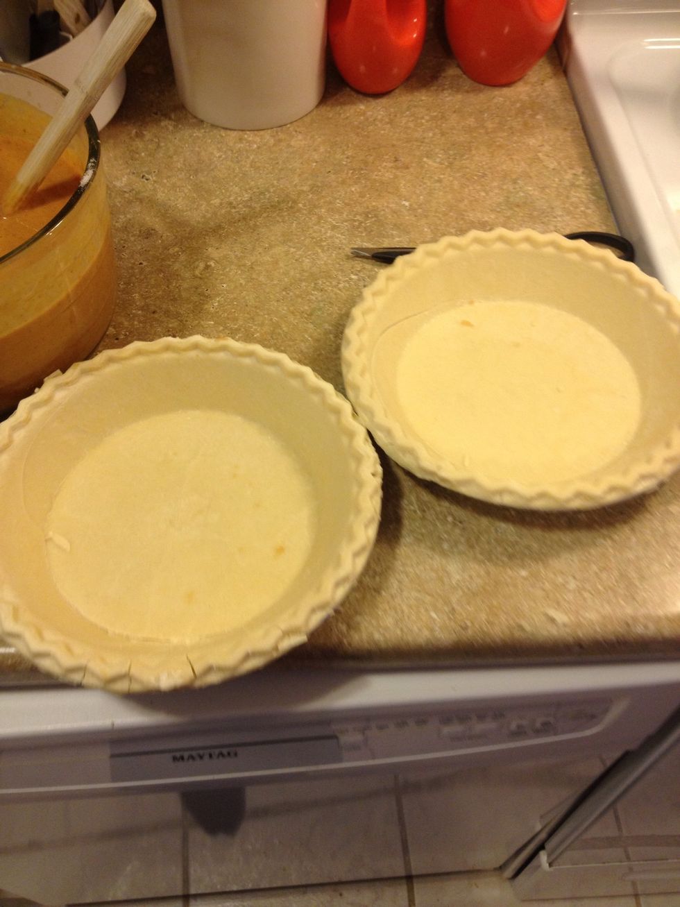 Get two uncooked pie crust, I bought frozen ones