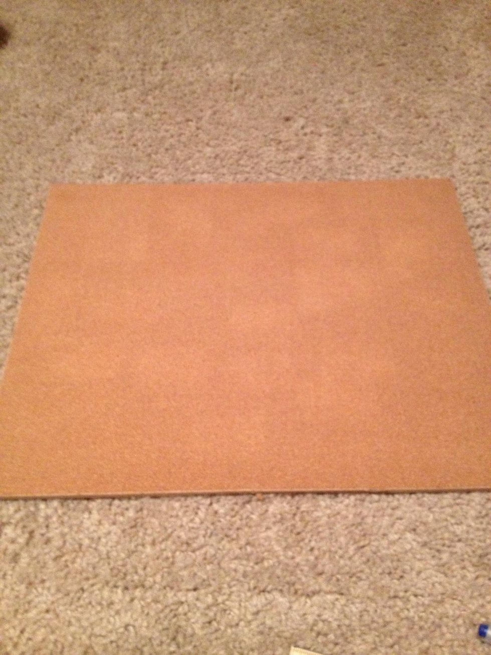 Get unframed bulletin board and make sure edges are smooth