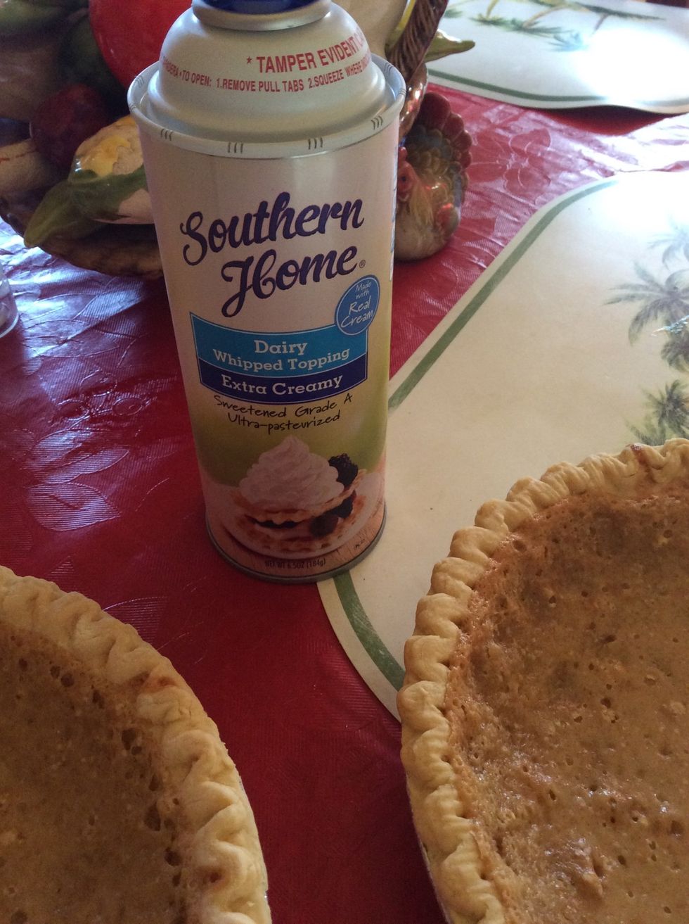 Get whipped cream out the refrigerator.