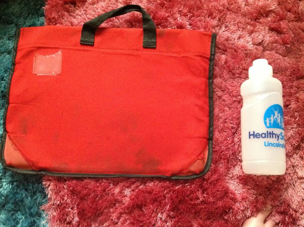 Get your book bag and water bottle I will have a lunch box in there some days so put that in there to