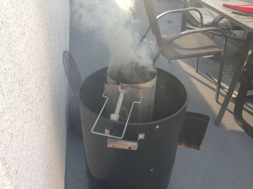Get your charcoal ready at least 30 min before you want to put the steaks on the grill. I prefer hardwood or Kingsford Competition.