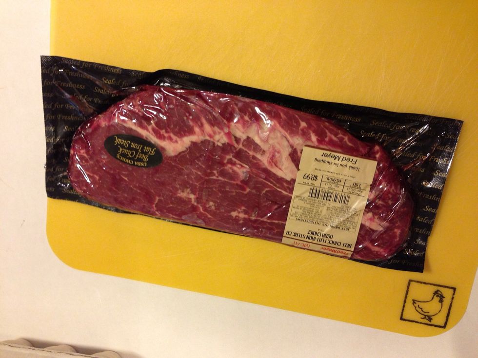 Get your choice of steak I used a flat iron about 8 oz each