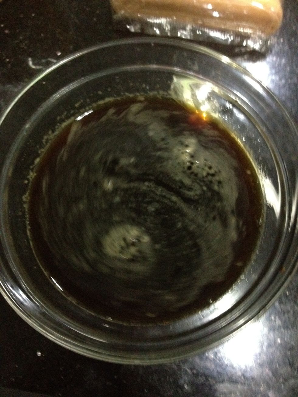 Get your coffee. I just mixed 3 teaspoons of instant coffee with 2 1/4 cup of warm water. You could use your morning coffee or any coffee really.