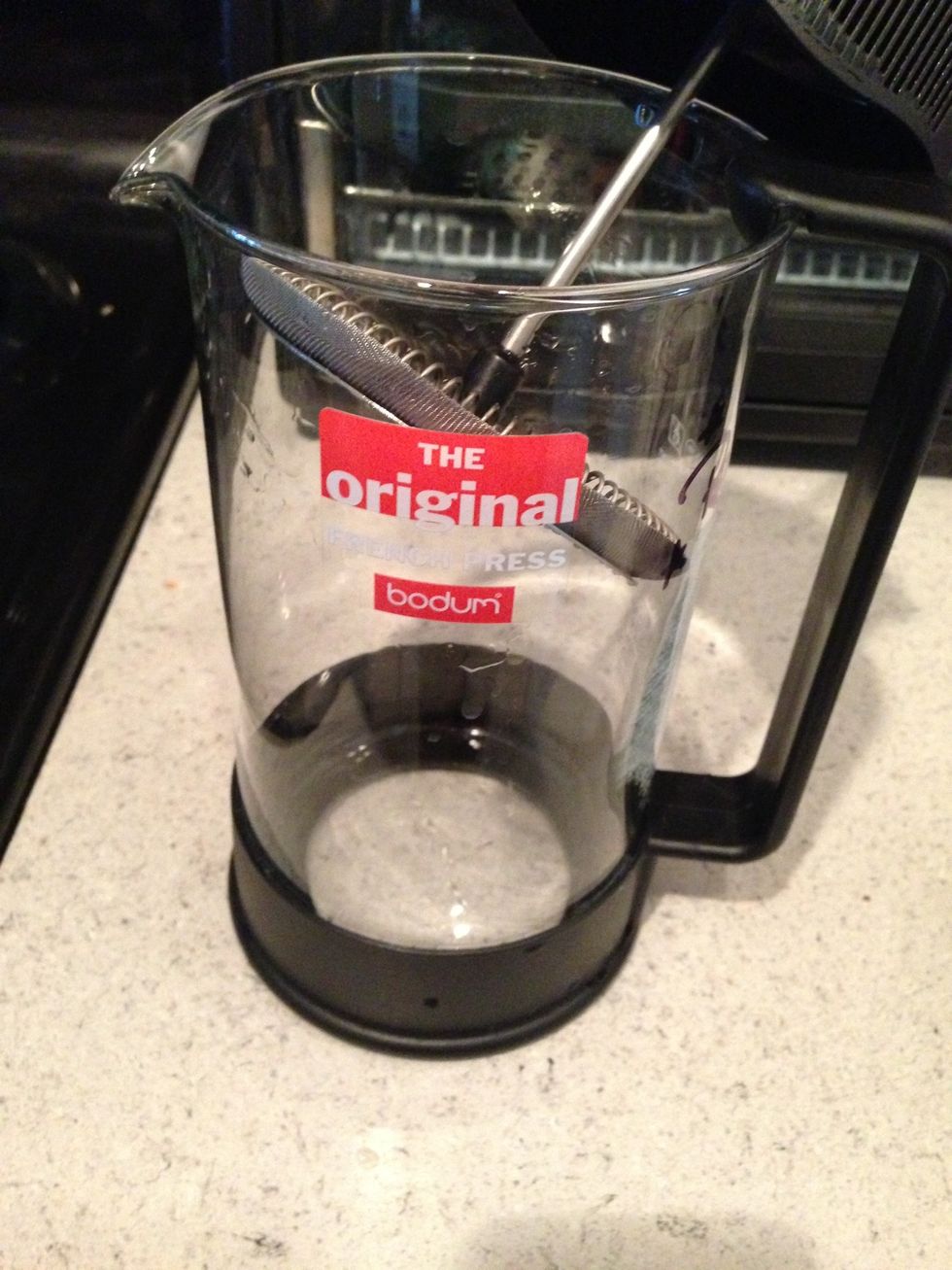 Get your coffee press. I'm using bodum brand coffee press.