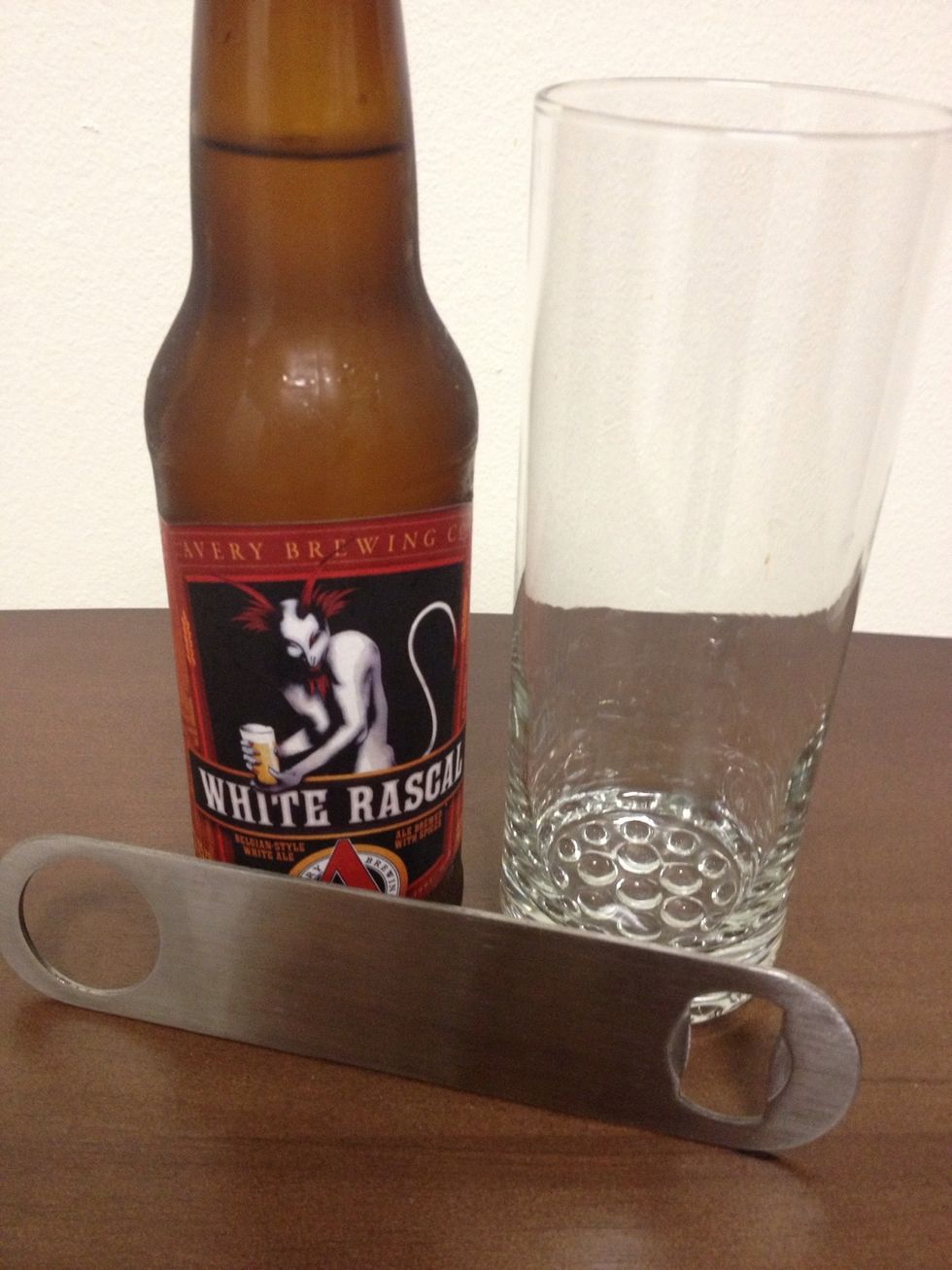 Get your faaaaavorite beer, bottle opener, and glass. *I need to buy some beer mugs* :\