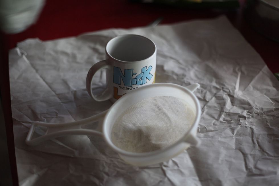 Get your Father's cup and a sieve. Guess my Father's name!!