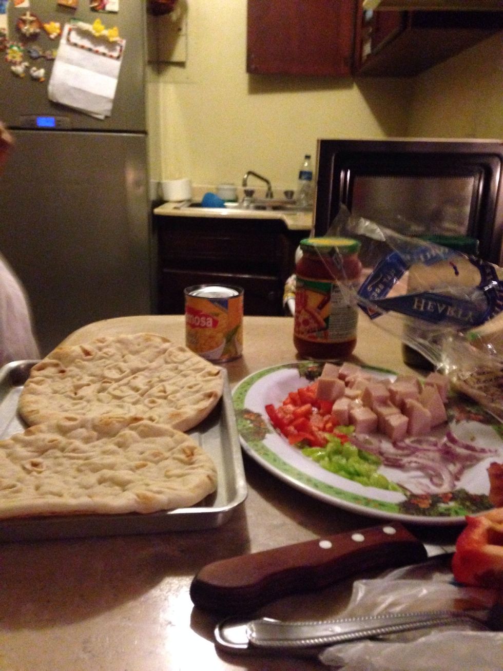 Get your flatbread in the pan