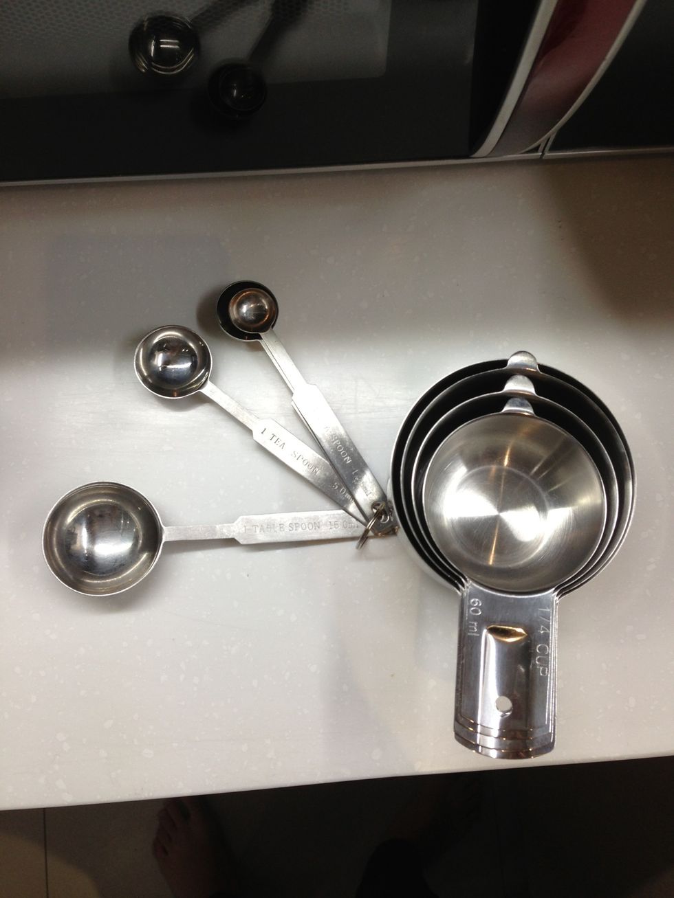 Get your measurement cups/tablespoons/teaspoons