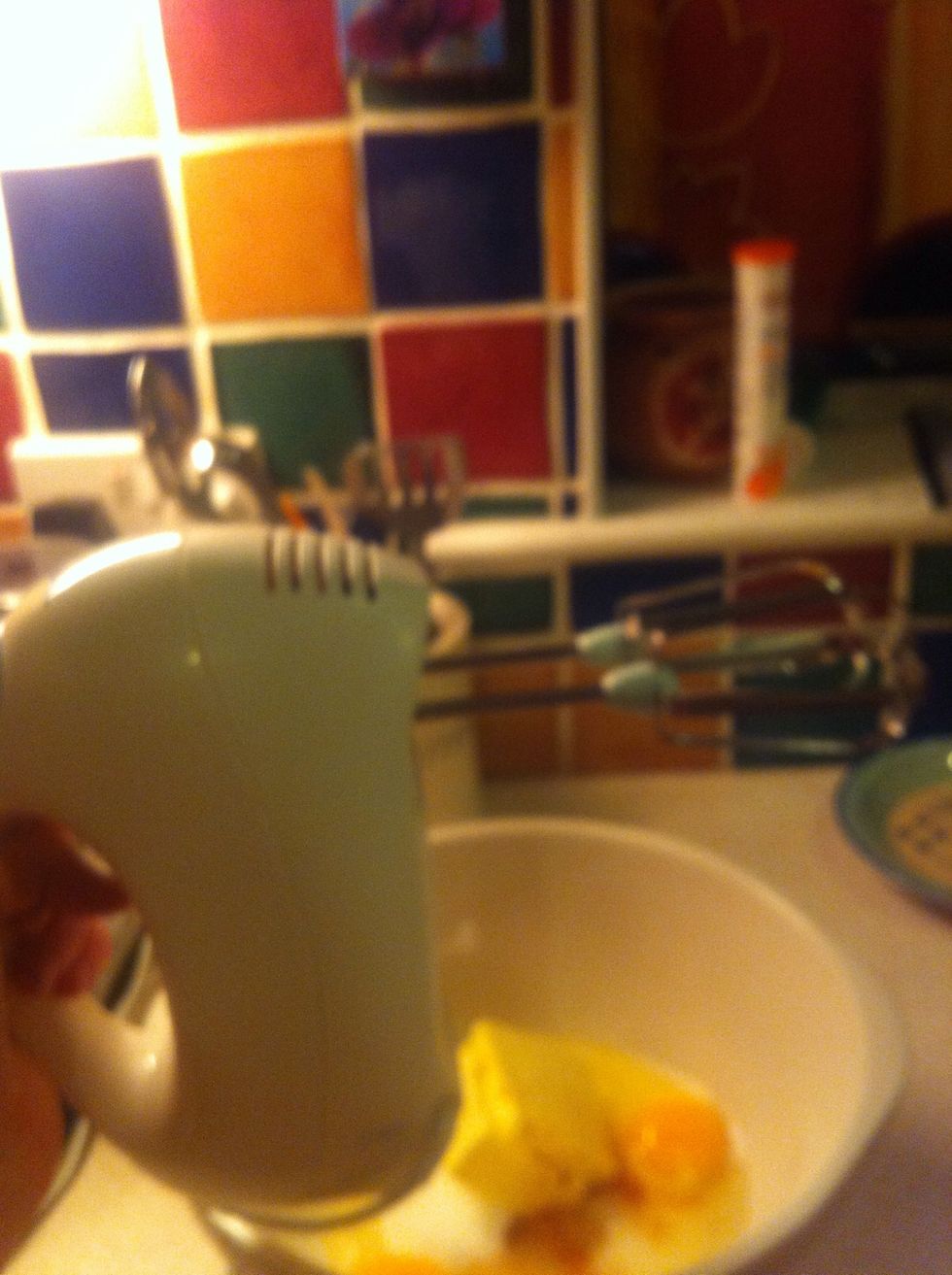 Get your mixer and mix well-