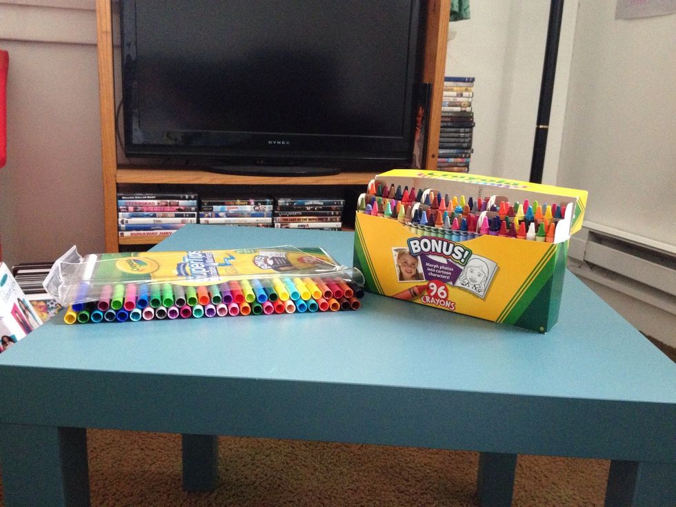 Get your preferred supplies--> markers, crayons, paint, chalk, etc...
