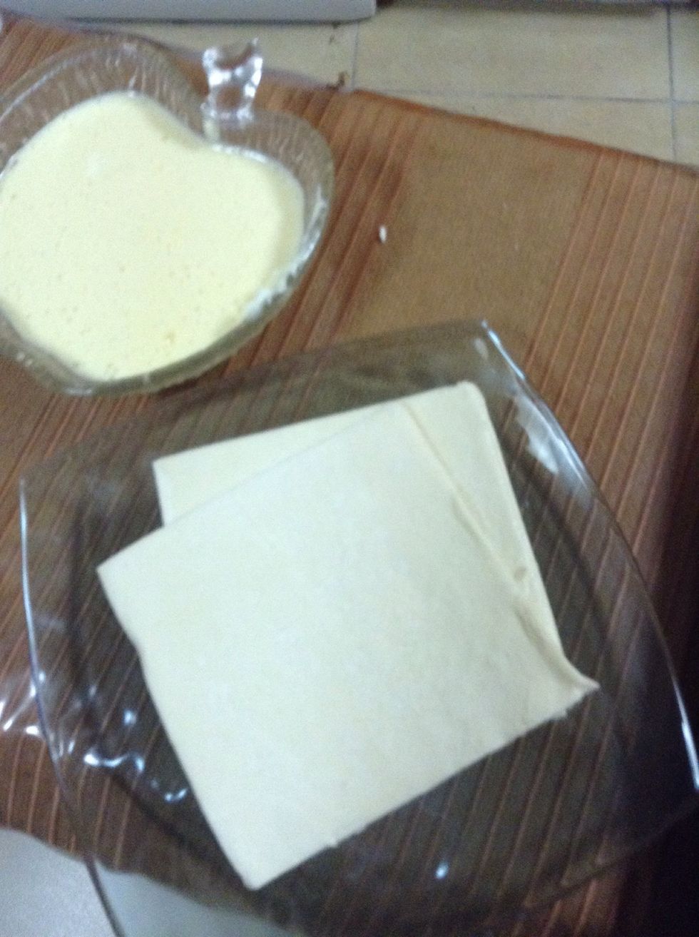 Get your puff pastry ,.. Place in a plate .