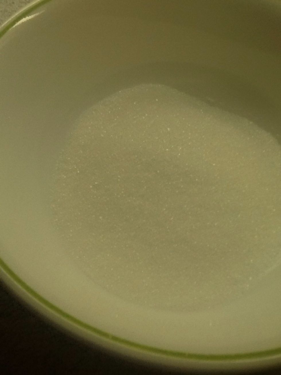 Get your quarter cup of white sugar in the separate bowl.