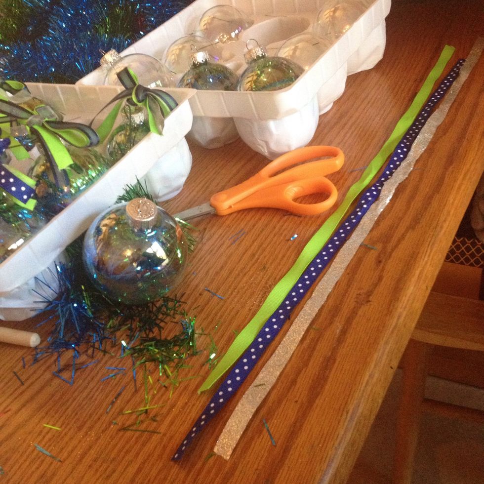 Get your ribbon cut, around a foot in length.