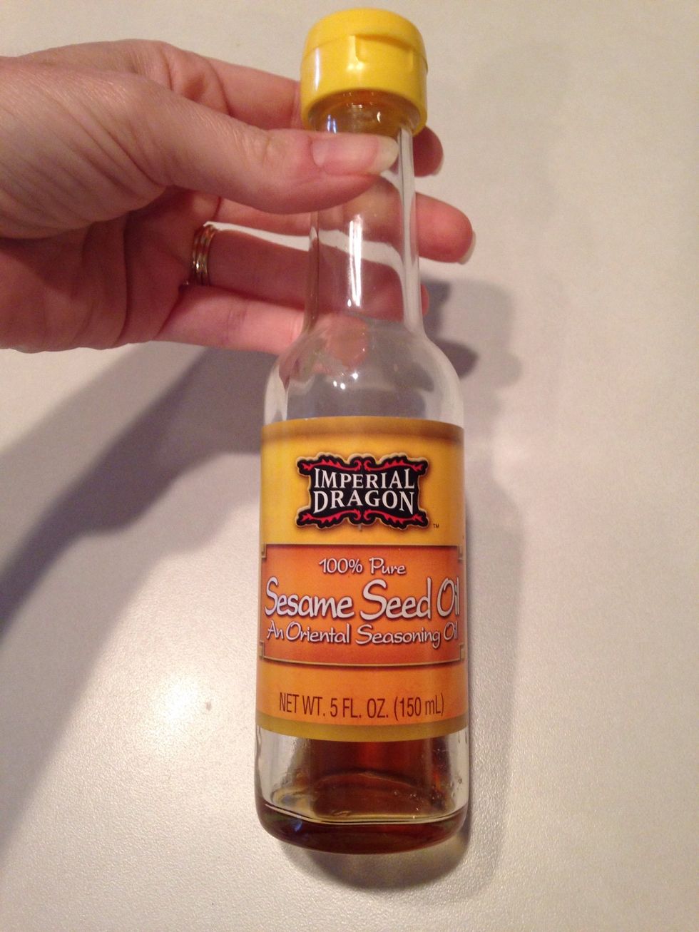 Get your sesame seed oil. As you can see, I use mine often - I need to buy a new bottle!