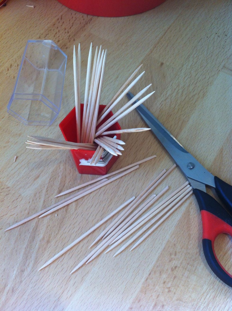 Get your sticks ready. I used cocktail sticks thicker ones are better