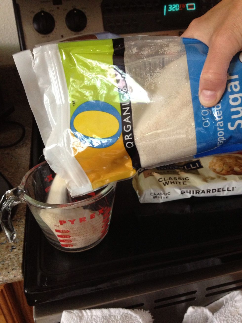 Get your sugars measured out, 3/4 cup granulated and 3/4 light brown.