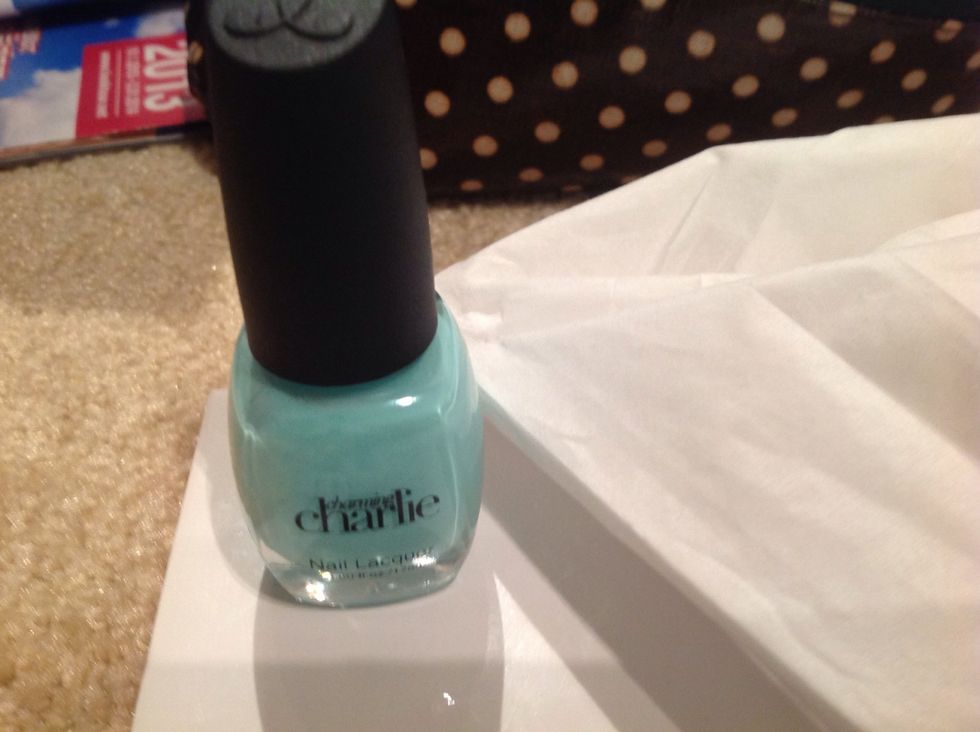 Get Your supplies! Nail polish and tissue. Easy and you don't have to go to the store most likely.