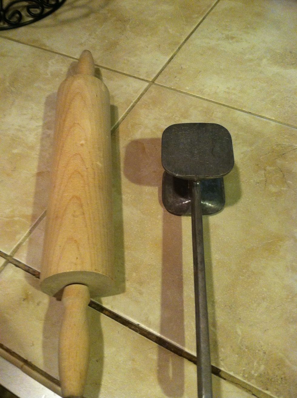 Get your tool, I prefer to use the rolling pin