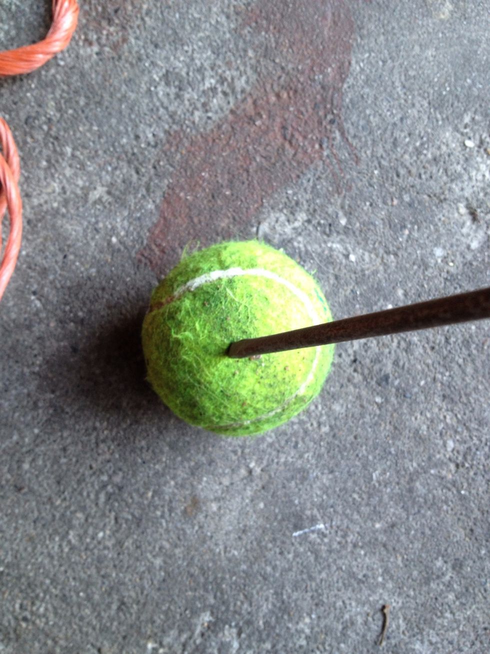 Get your tool of choice and puncture the ball.