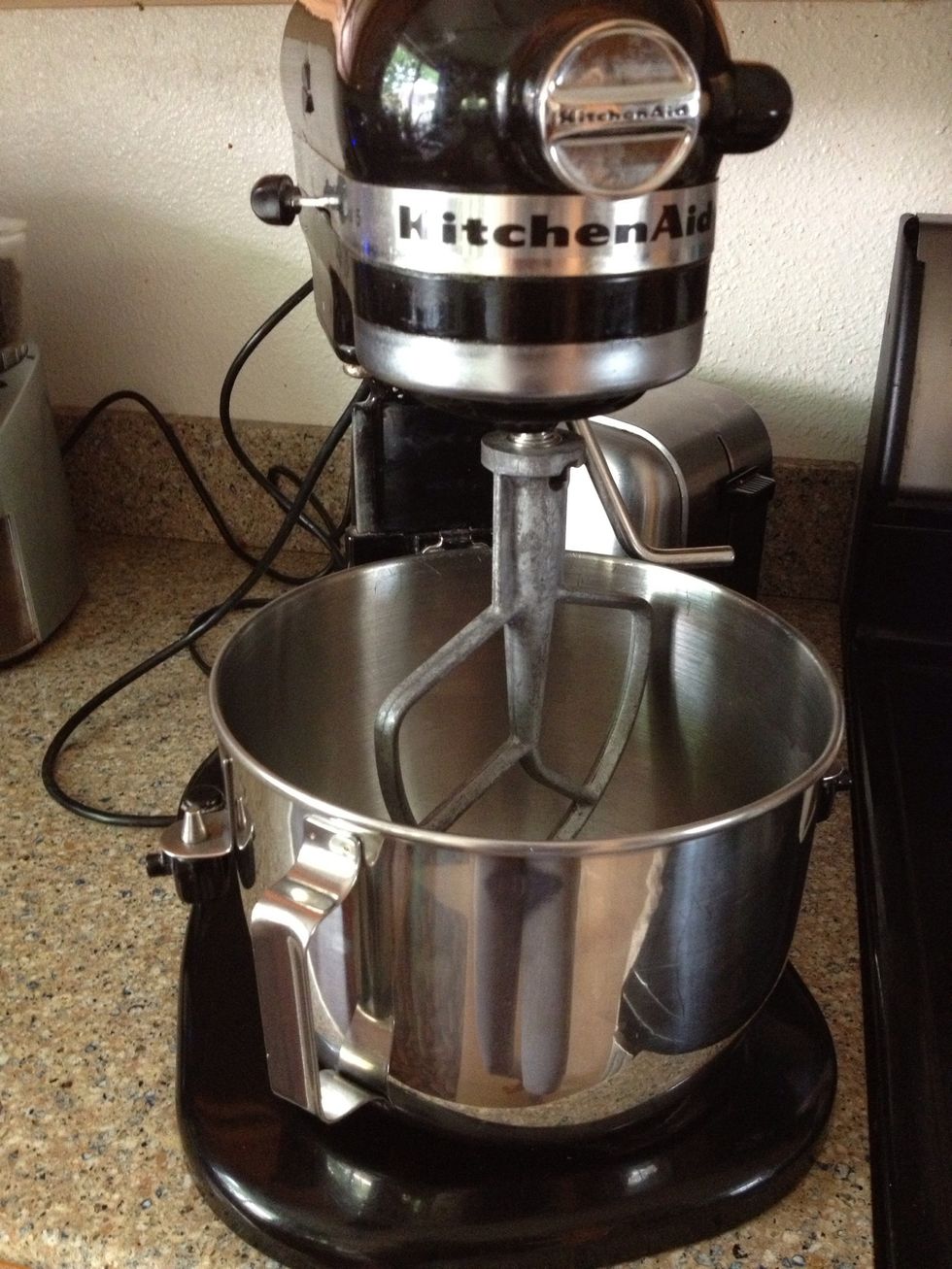 Get your trusty mixer out. Mine is many years old but works so well ;)