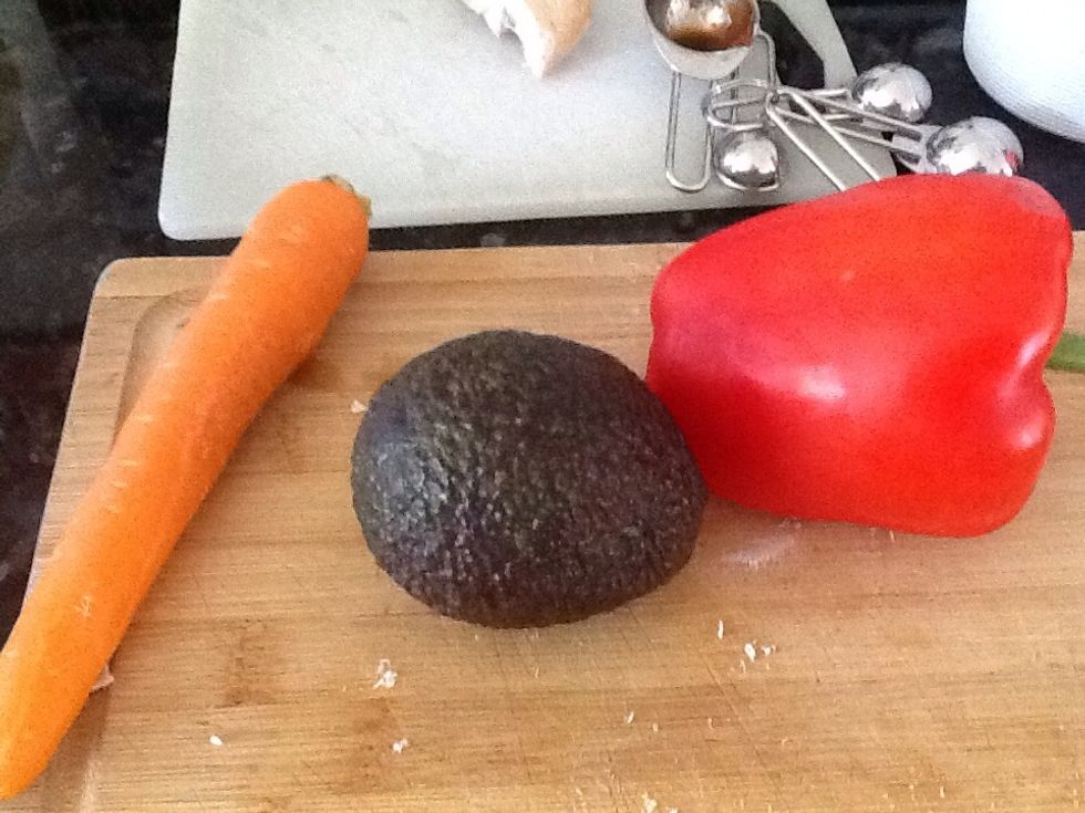 Get your vegetables ready for the sushi.