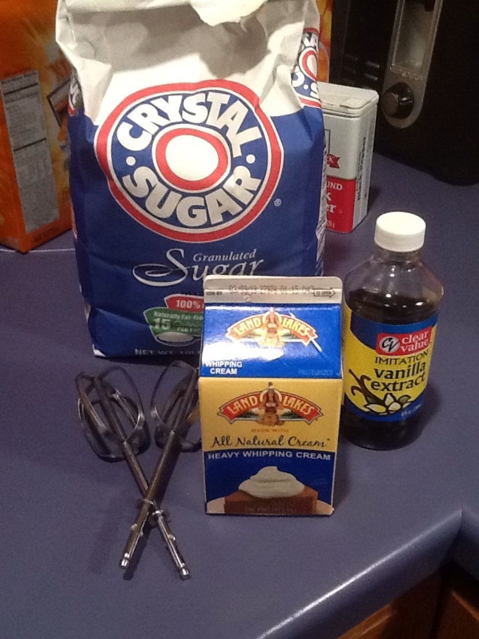 Get your whipped cream ingredients.