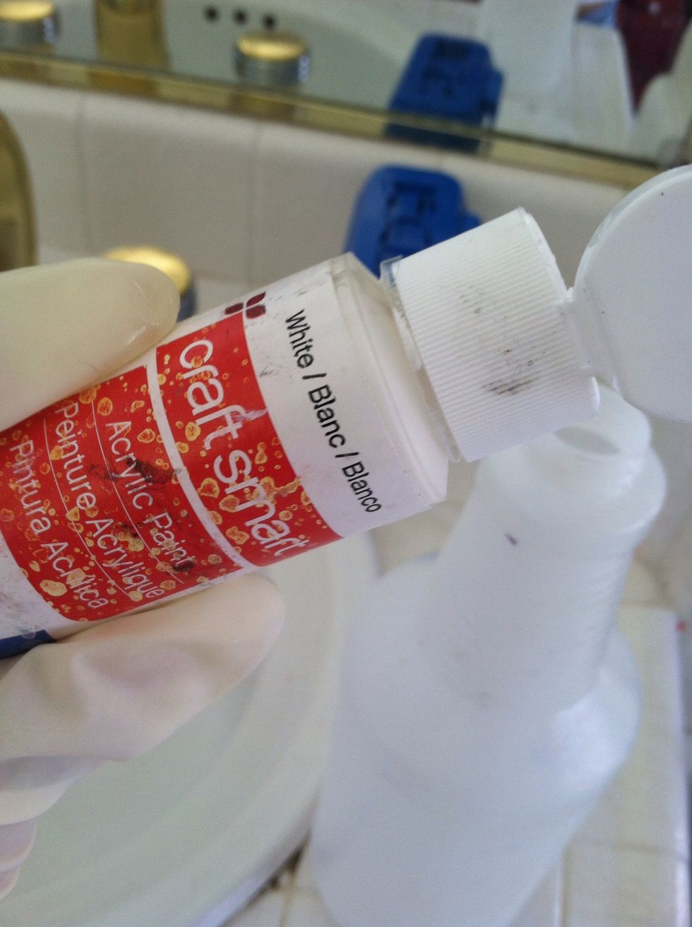 Get your white acrylic paint.