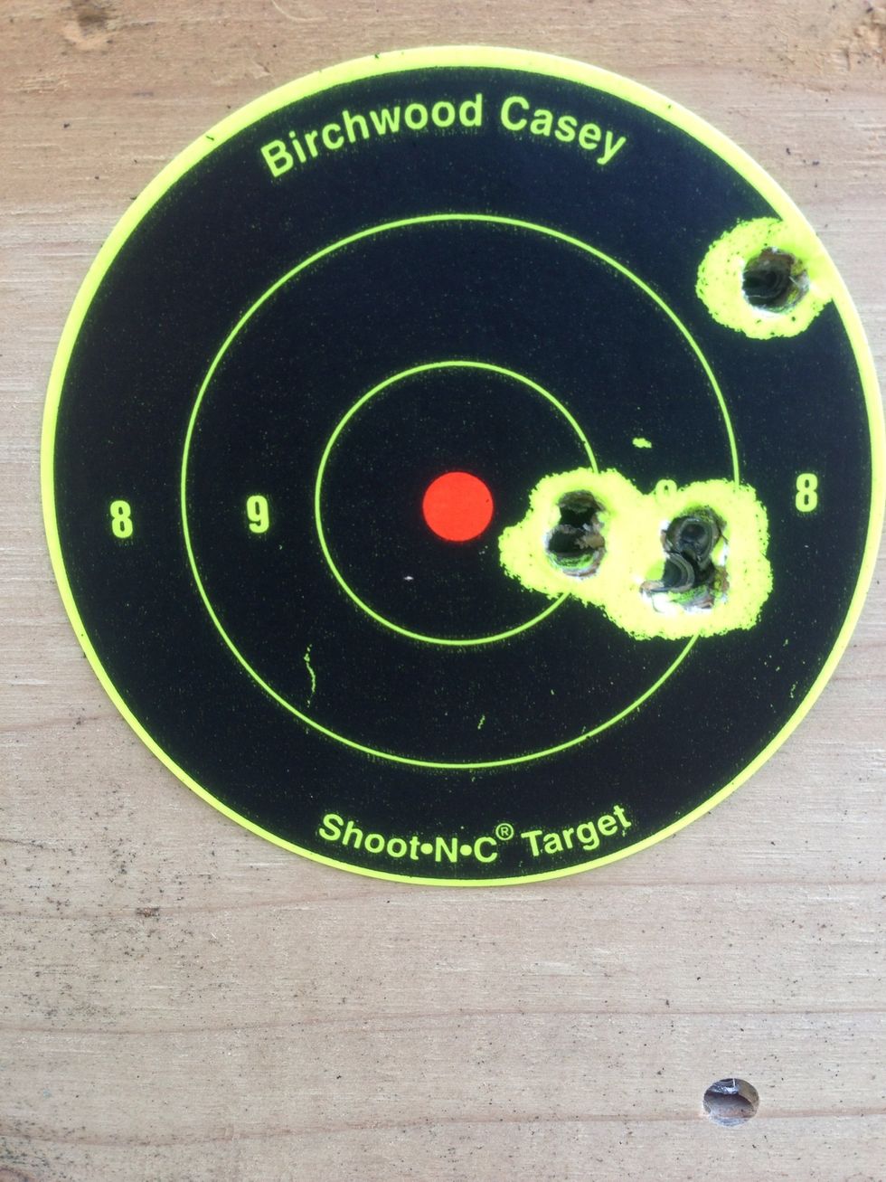 Getting closer after 2 more shots. Adjust more.