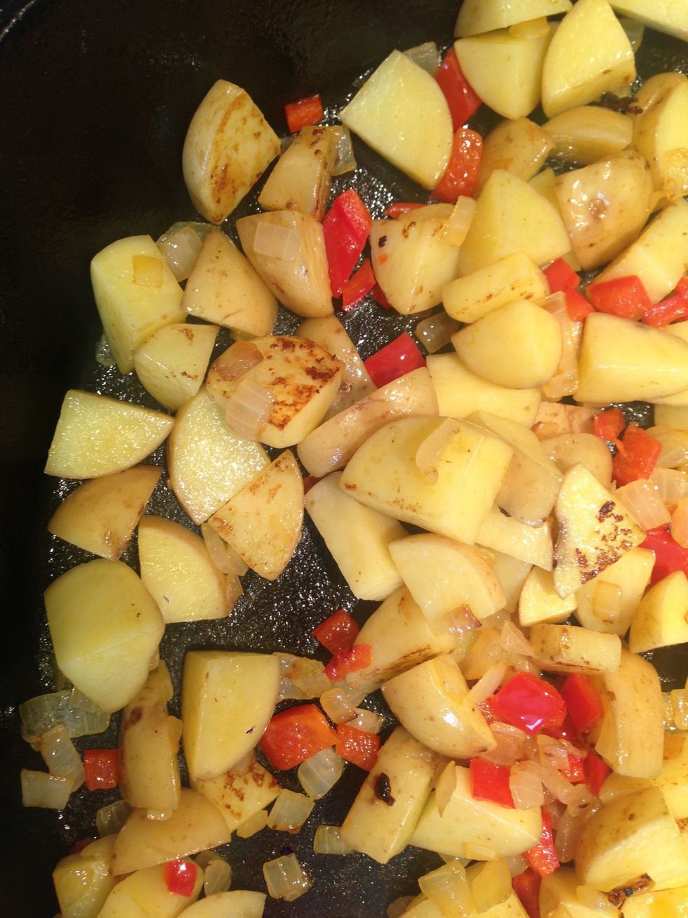 Getting closer. Mmm, crispy browned potatoes.